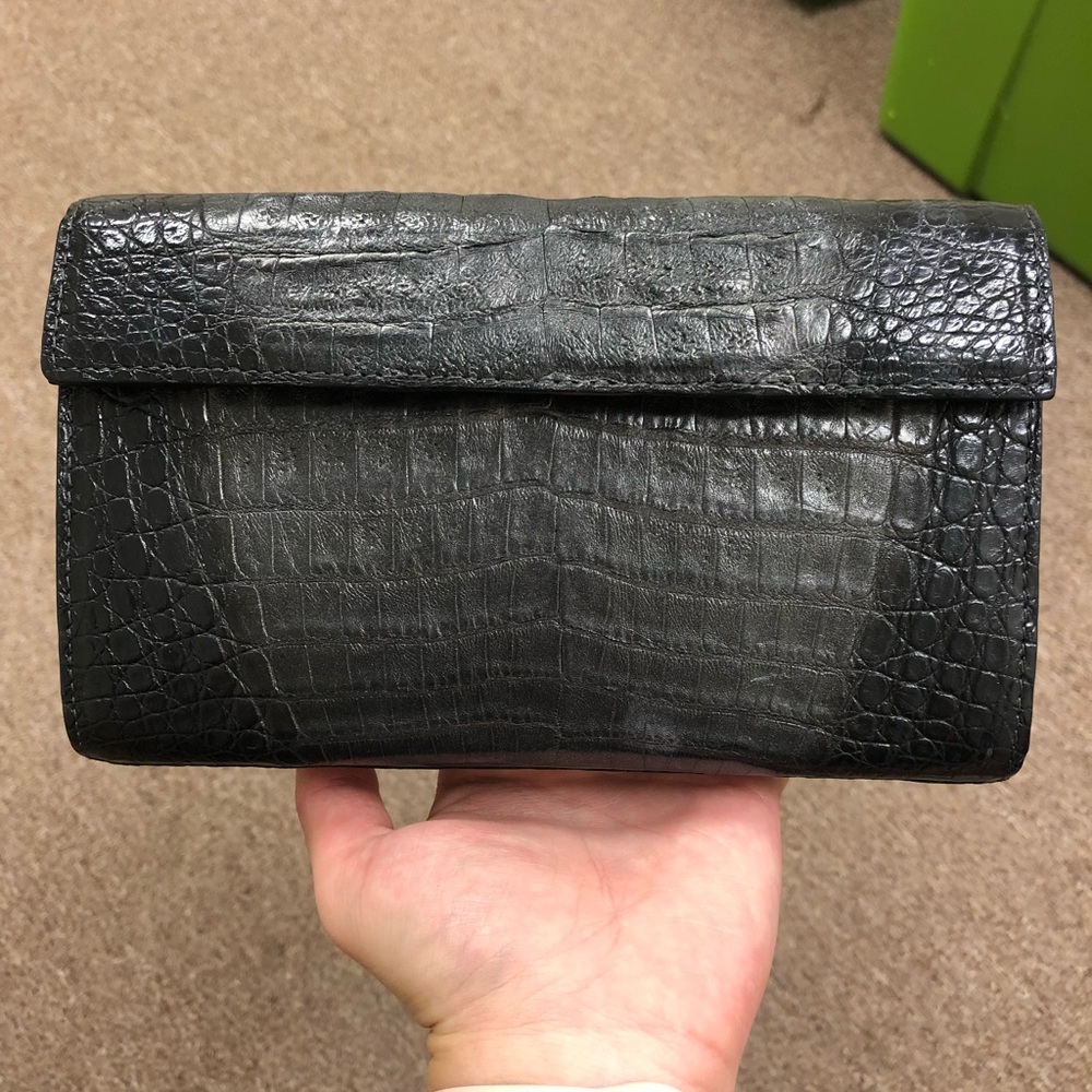 Nancy Gonzales crocodile clutch